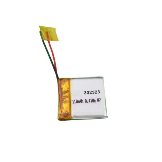 Rechargeable ultra thin li poly battery 3mm small lithium polymer battery 302323 3.7V 100mAh 110mAh