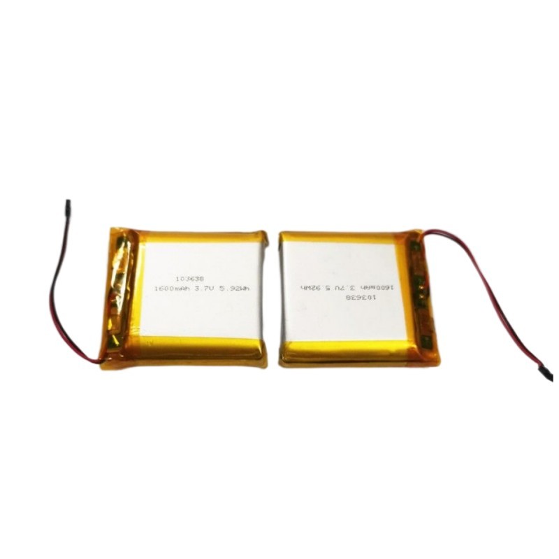 103638 3.7v 1600mah lithium polymer battery for outdoor tracking