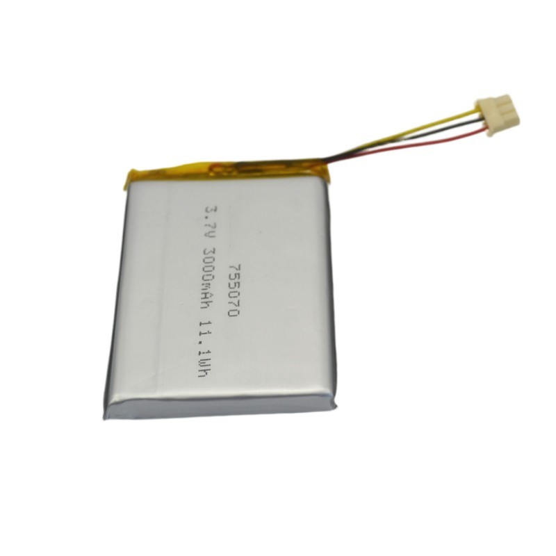 Li-poly polymer battery 3.7V 3000mAh 755070 for medical device