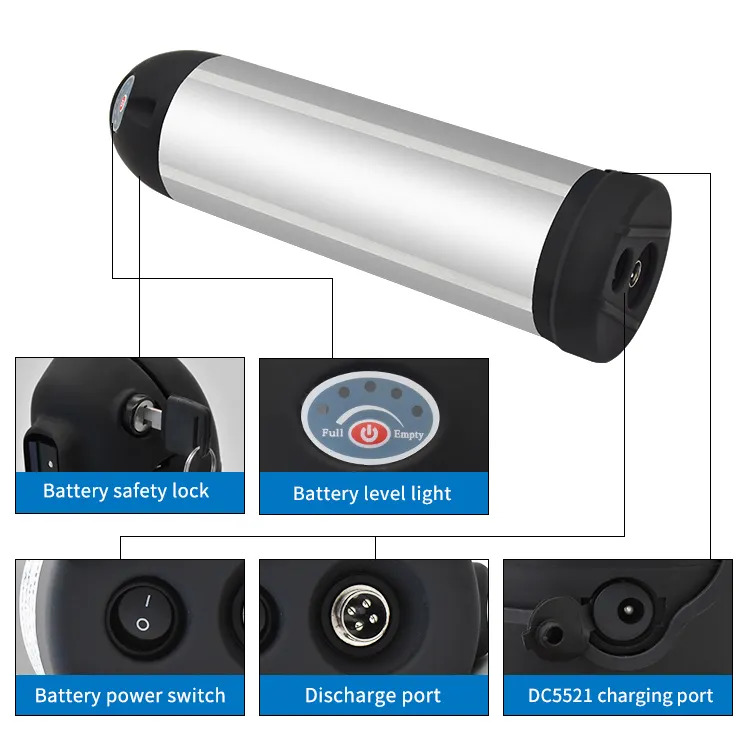 36V 10.4Ah Water Bottle Ebike Battery Pack