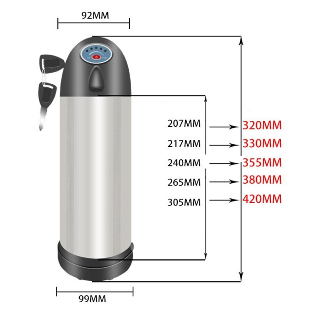 36V 10.4Ah Water Bottle Ebike Battery Pack