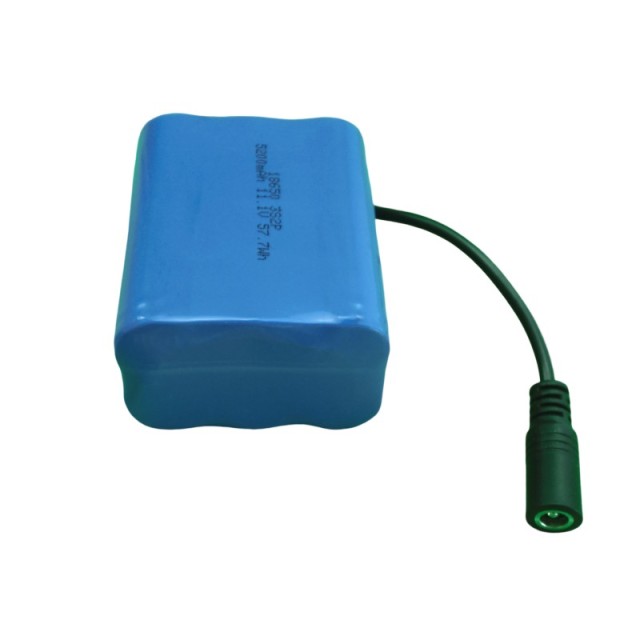 3S2P 11.1V li-ion battery pack 11.1V 5200mAh 18650 li ion battery pack with DC connector