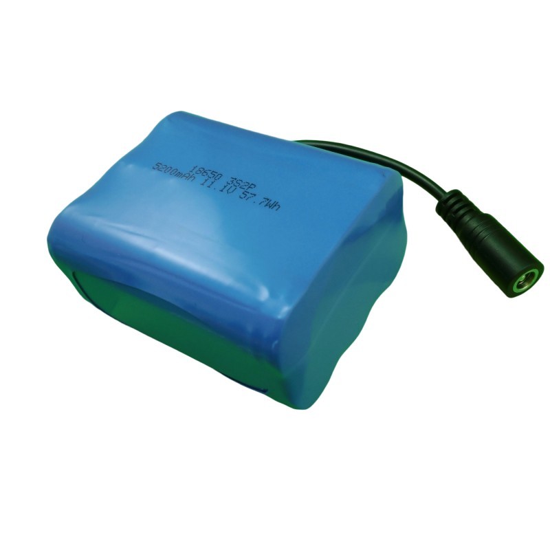 3S2P 11.1V li-ion battery pack 11.1V 5200mAh 18650 li ion battery pack with DC connector