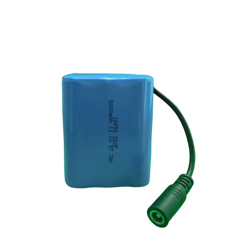3S2P 11.1V li-ion battery pack 11.1V 5200mAh 18650 li ion battery pack with DC connector