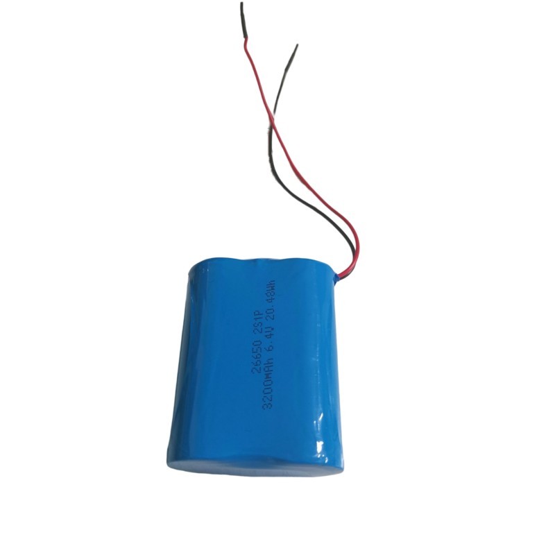6.4V 3200mAh 2S1P 26650 LiFePO4 battery pack with PCM