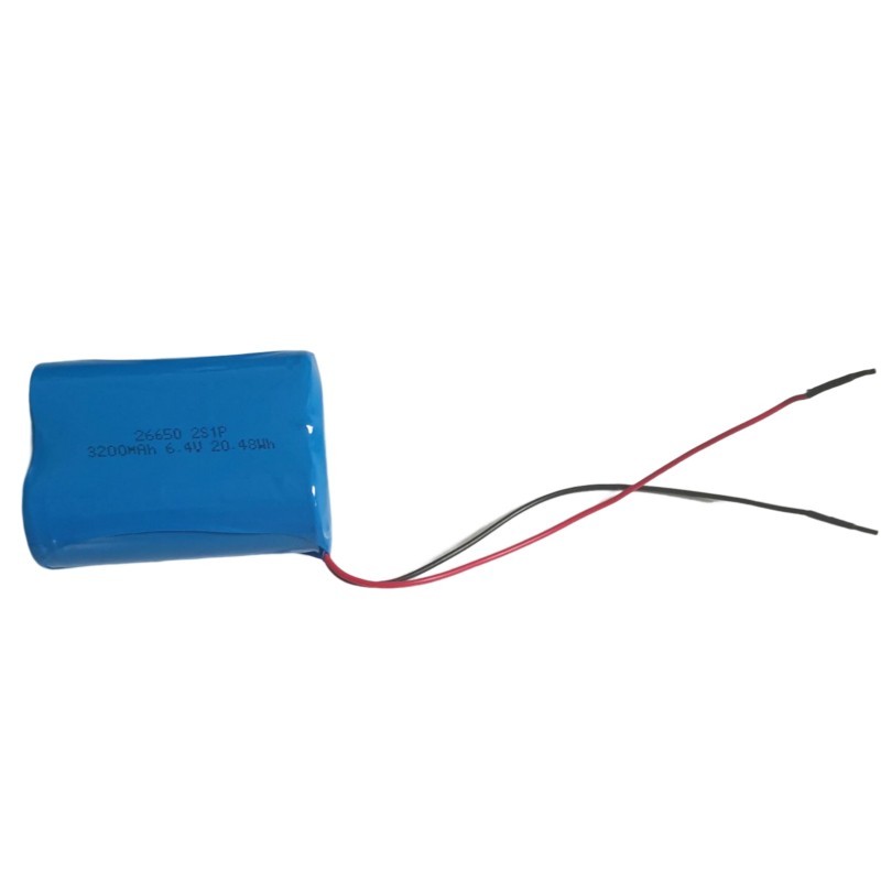 6.4V 3200mAh 2S1P 26650 LiFePO4 battery pack with PCM