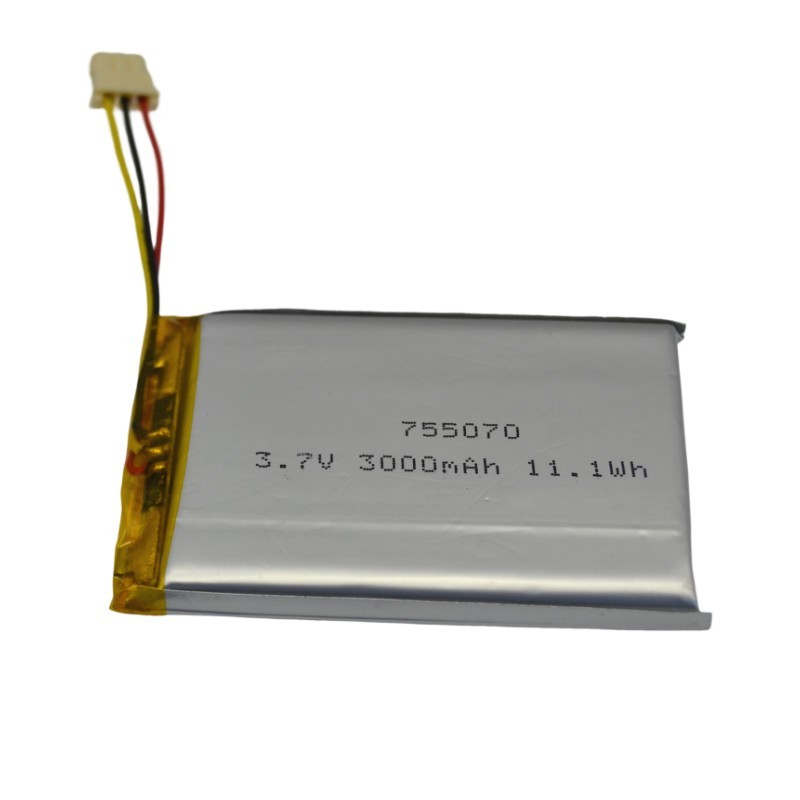 755070 3.7V 3000mAh li polymer battery with UN38.3 safty certifications