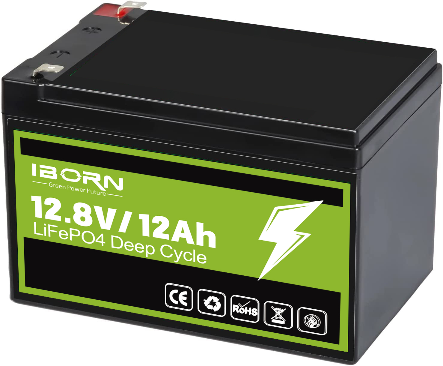 Deep cycle 12.8V 12Ah LiFePo4 battery lithium