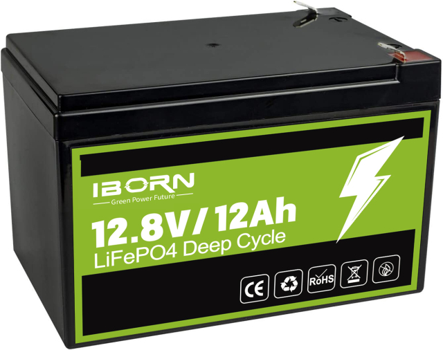 Deep cycle 12.8V 12Ah LiFePo4 battery lithium