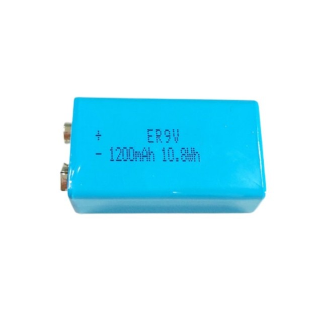 9V 1200mAh lithium thionyl chloride battery ER9V 1200mAh square primary lithium battery