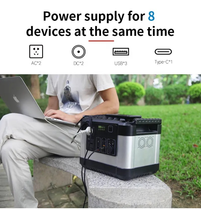 POWER 1000W portable power station, 1110Wh capacity with 2 x AC outlets