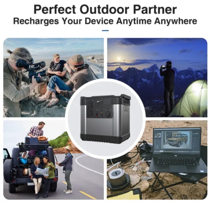 POWER 1000W portable power station, 1110Wh capacity with 2 x AC outlets