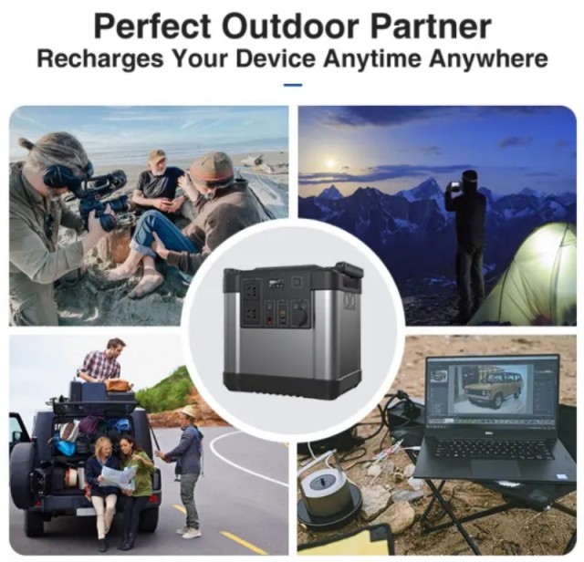 POWER 1000W portable power station, 1110Wh capacity with 2 x AC outlets