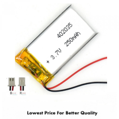 LiPo 402035 250mAh Battery For GPS Mp3 Bluetooth Device Smart Watch Toy Models
