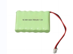 7.2V AAA 700mAh Rechargeable Ni-MH Battery Pack