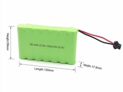 8.4V 2/3A 1100mAh NI-MH Rechargeable Battery Pack