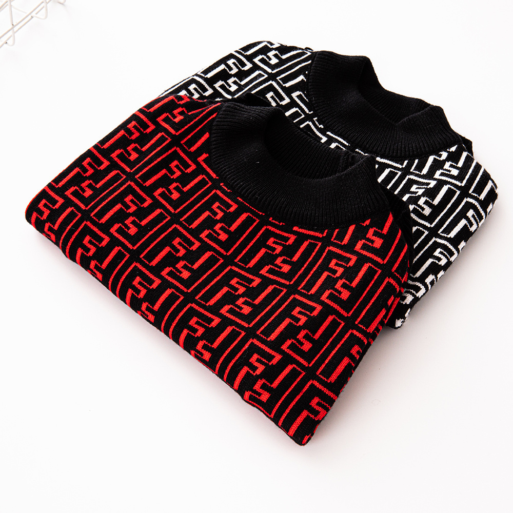 Ffndi-Inspired Monogram Black Pet Sweater (Red & Black/Black & White)
