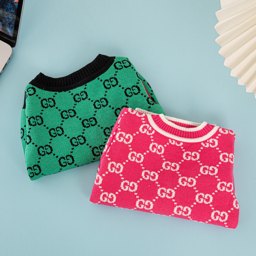 Fashion-Forward Pet Cardigans: GG Monogram & Color-Block GG