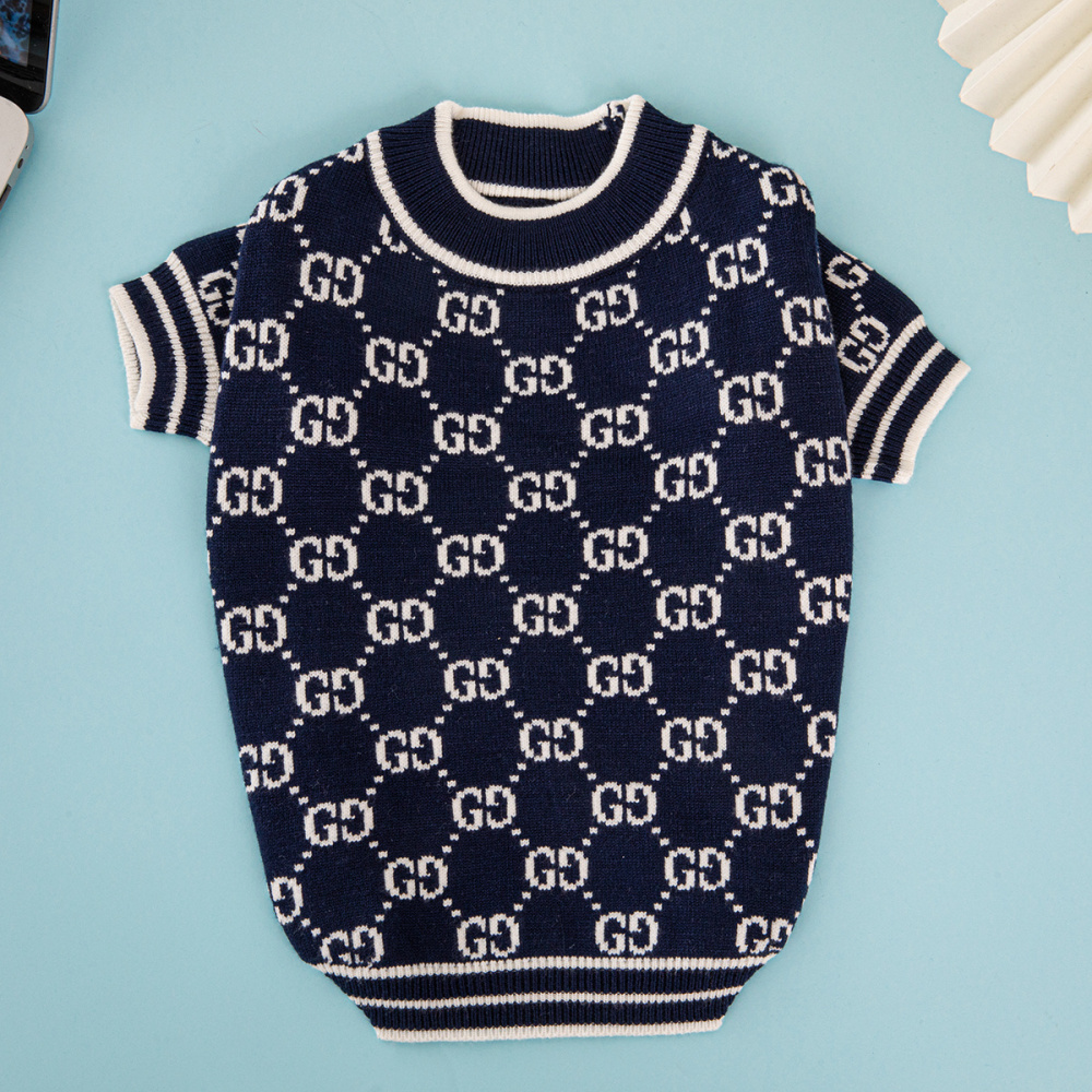 Dual-Pattern Pet Sweaters:GG Monogram & Bear-Embellished GG