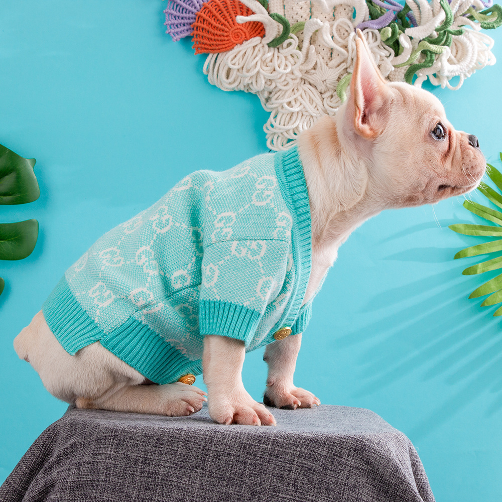 Multi-Color Brand-Patterned Fashionable GG Sweaters for Small Dogs
