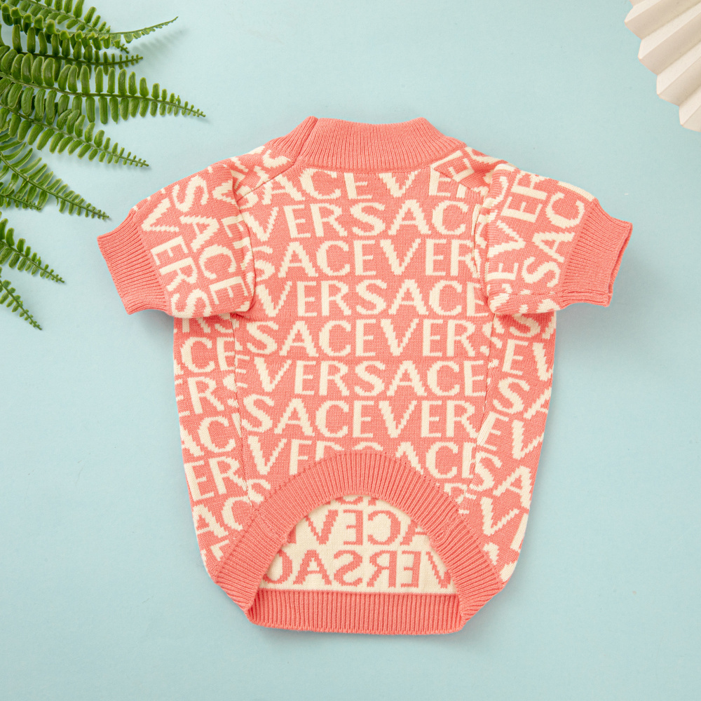 Pet Sweater - VE Pink Knitted Pet Clothing (Short Sleeve & Jumpsuit Styles)