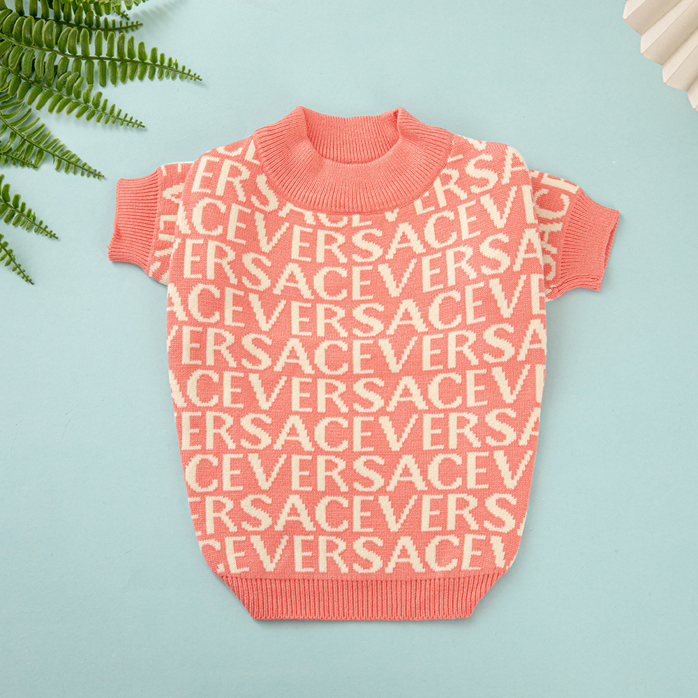 Pet Sweater - VE Pink Knitted Pet Clothing (Short Sleeve & Jumpsuit Styles)