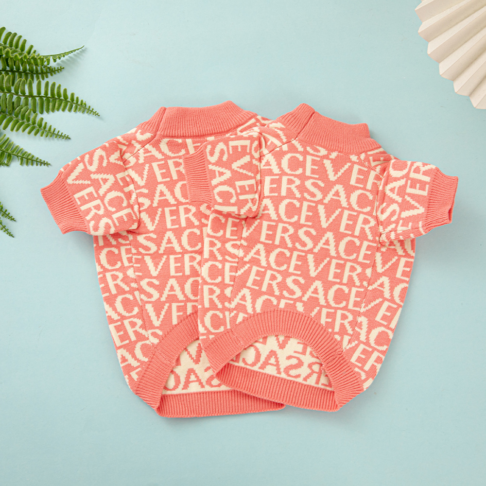 Pet Sweater - VE Pink Knitted Pet Clothing (Short Sleeve & Jumpsuit Styles)