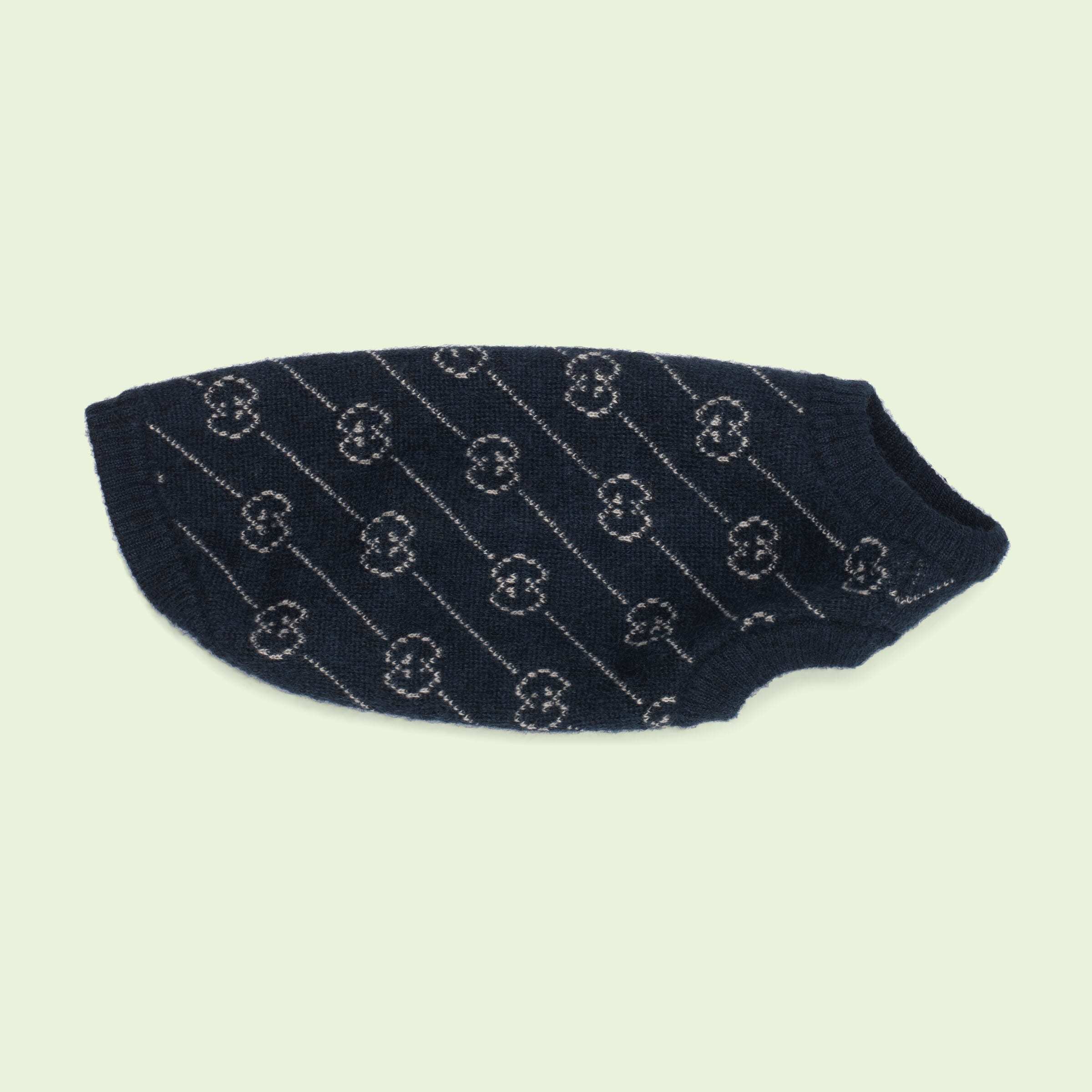 Black Brand-Patterned Knitted Pet Sweater with Classic GG Design