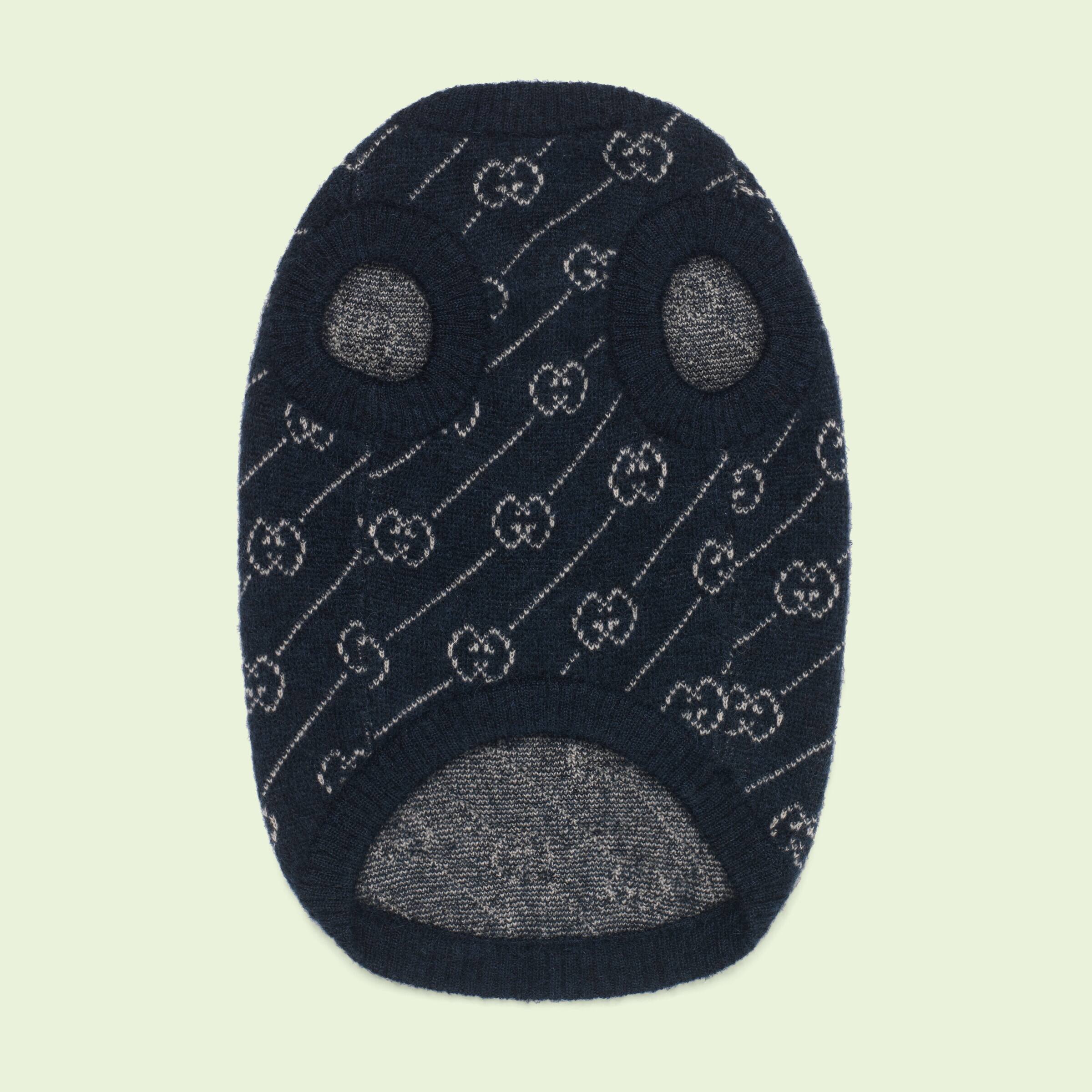 Black Brand-Patterned Knitted Pet Sweater with Classic GG Design