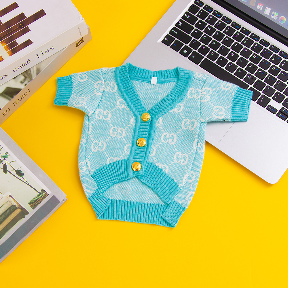 Multi-Color Brand-Patterned Fashionable GG Sweaters for Small Dogs