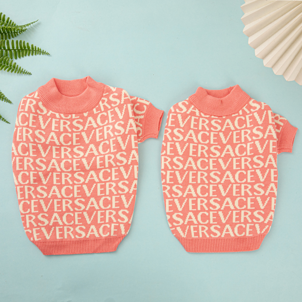 Pet Sweater - VE Pink Knitted Pet Clothing (Short Sleeve & Jumpsuit Styles)