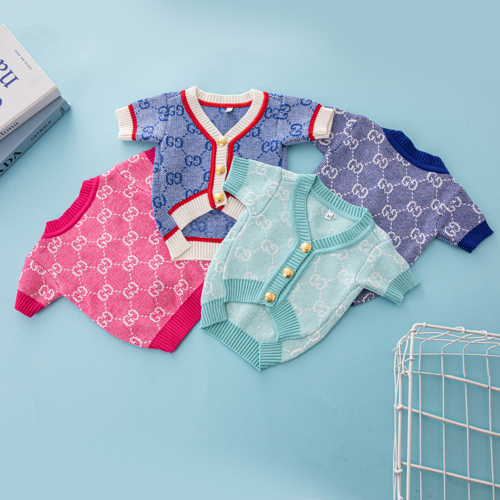 Multi-Color Brand-Patterned Fashionable GG Sweaters for Small Dogs