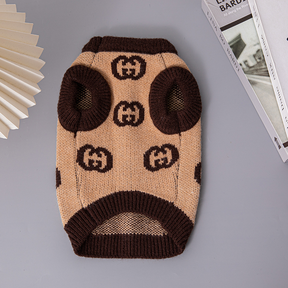 Luxury GG Pet Knitted Sweater - Stylish Winter Apparel for Dogs