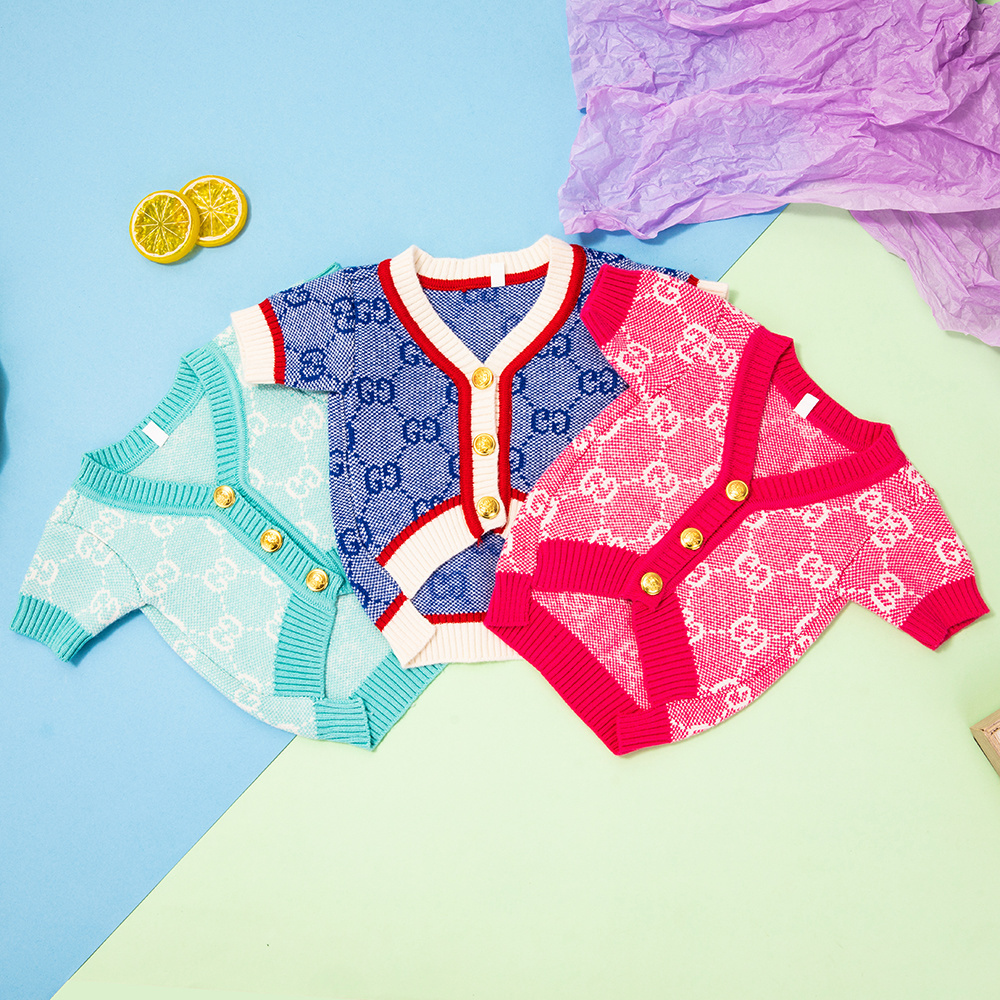Multi-Color Brand-Patterned Fashionable GG Sweaters for Small Dogs