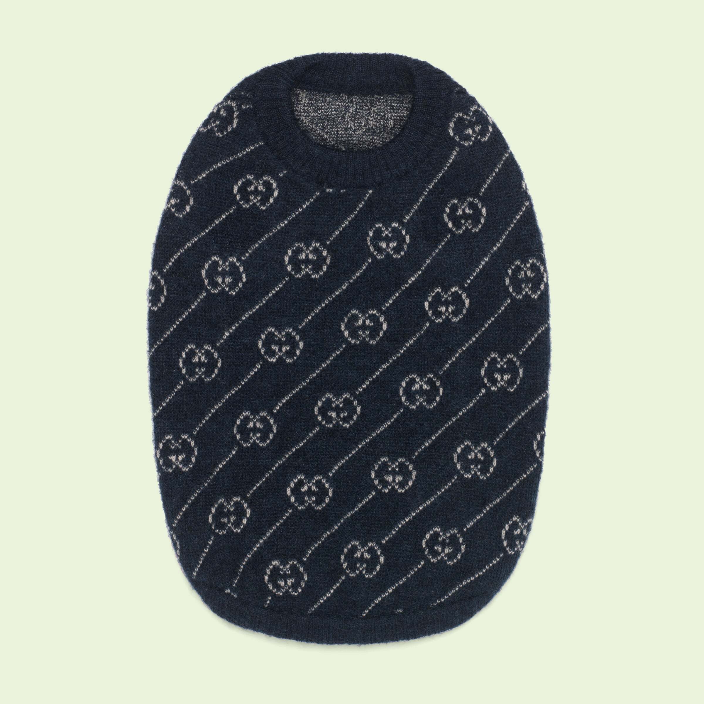 Black Brand-Patterned Knitted Pet Sweater with Classic GG Design