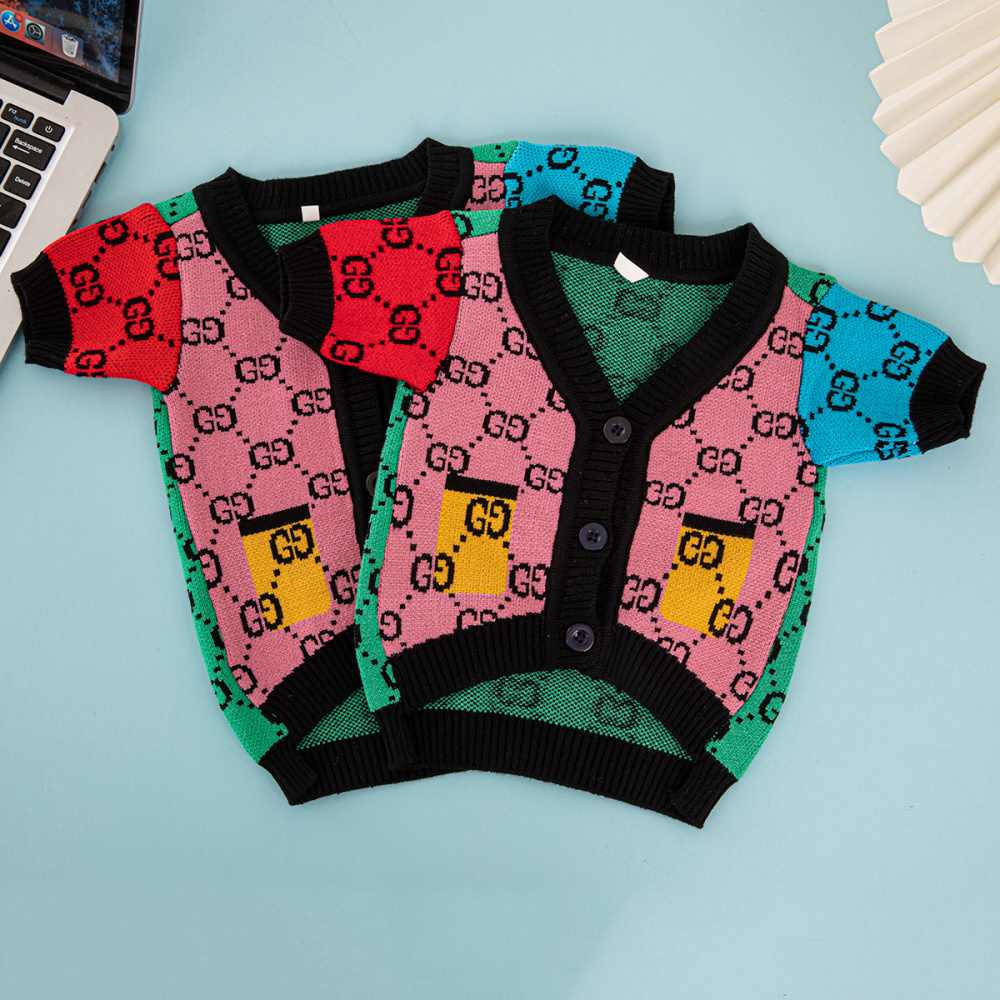 Fashion-Forward Pet Cardigans: GG Monogram & Color-Block GG