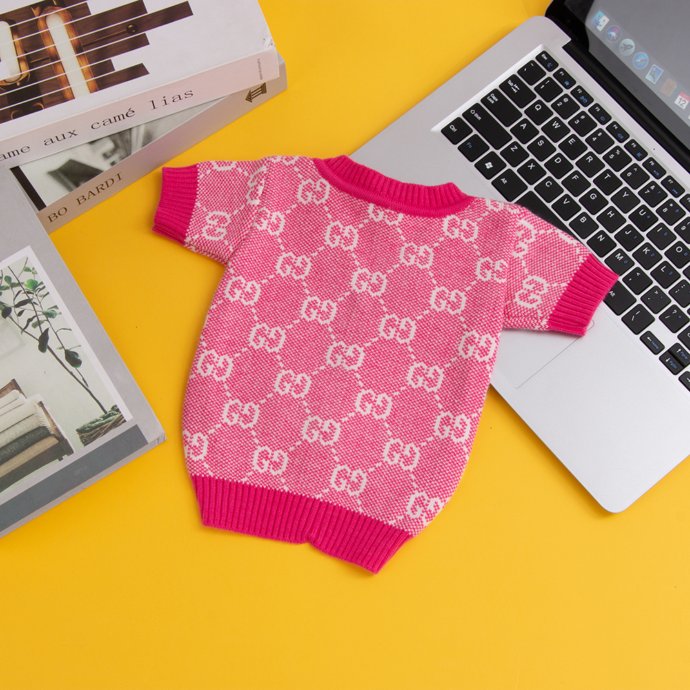 Multi-Color Brand-Patterned Fashionable GG Sweaters for Small Dogs