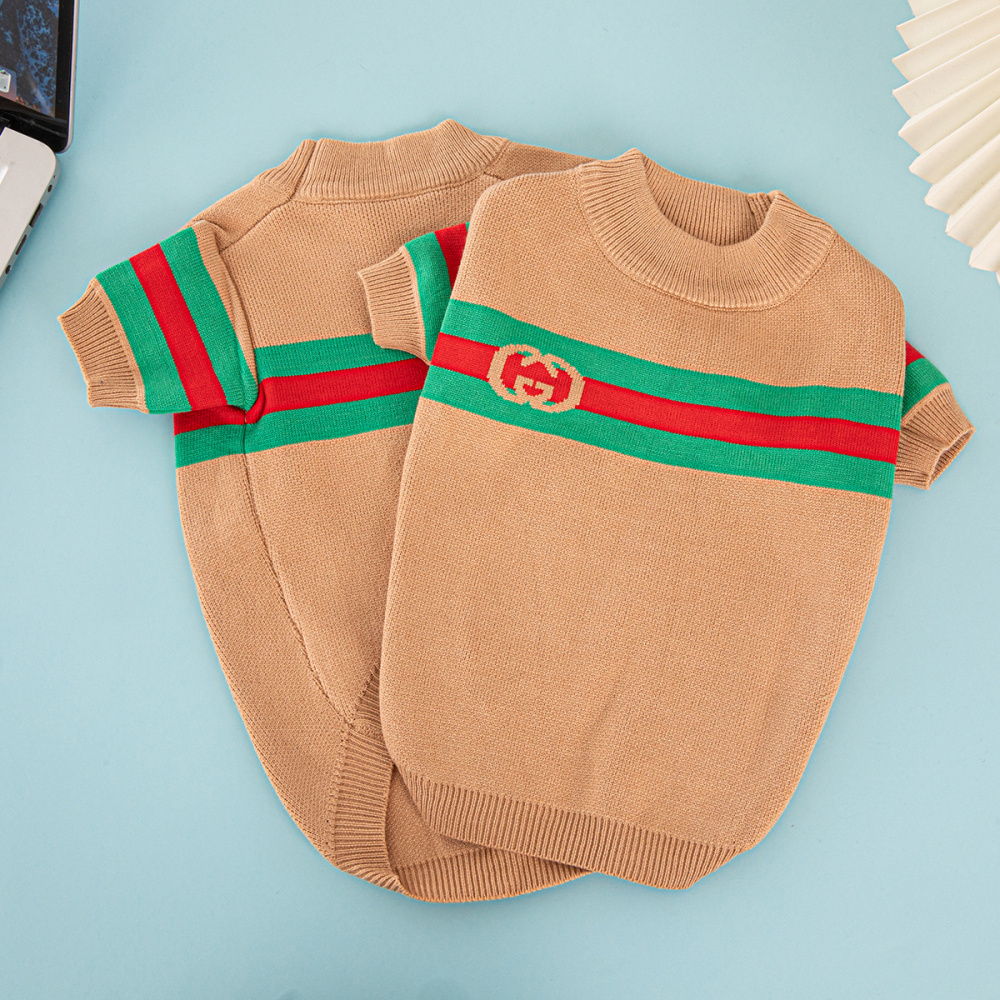 ChicPup Brown Signature Stripe GG Sweater
