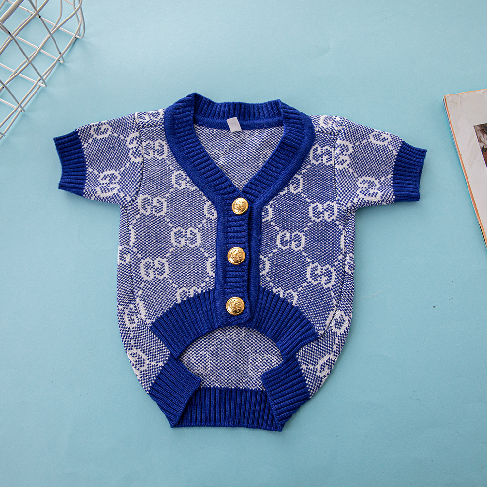 Multi-Color Brand-Patterned Fashionable GG Sweaters for Small Dogs
