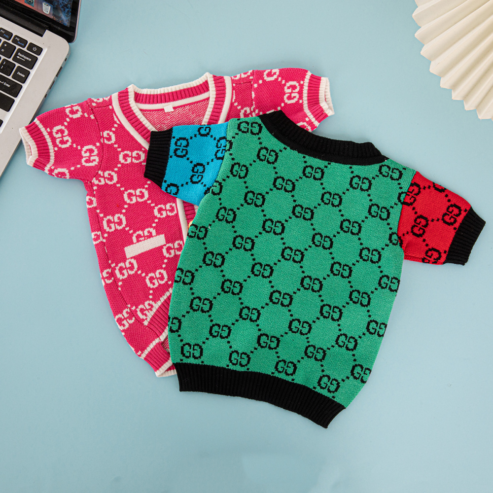 Fashion-Forward Pet Cardigans: GG Monogram & Color-Block GG