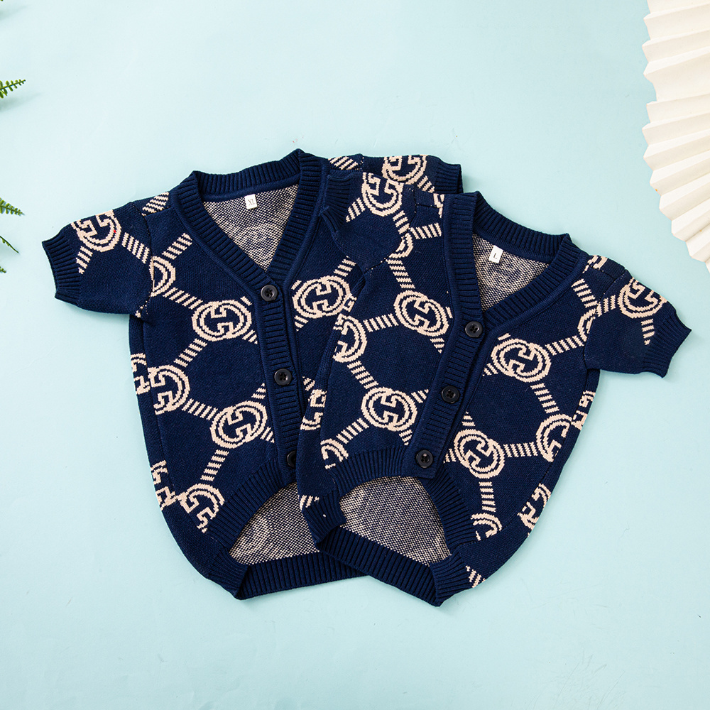 Luxury Puppy Navy GGcci Monogram Sweater