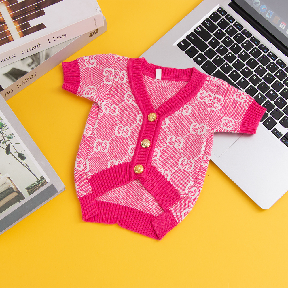Multi-Color Brand-Patterned Fashionable GG Sweaters for Small Dogs