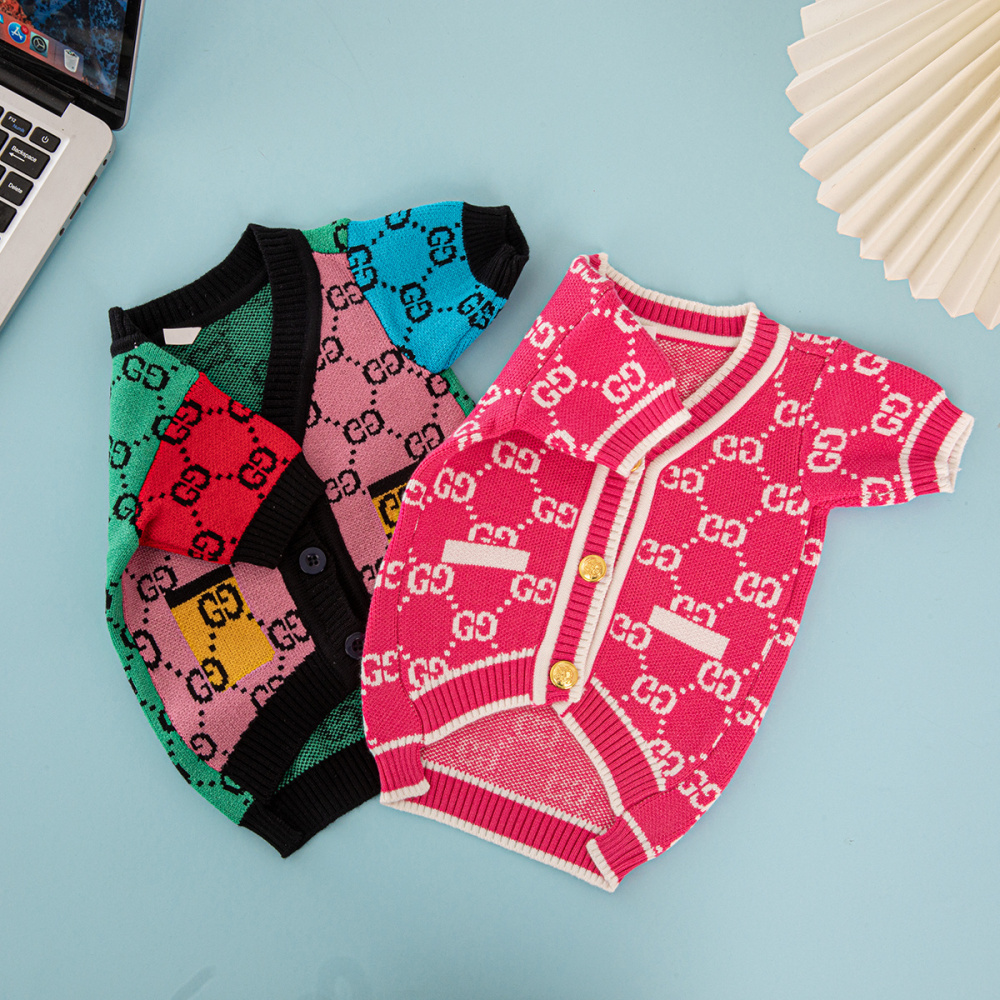 Fashion-Forward Pet Cardigans: GG Monogram & Color-Block GG