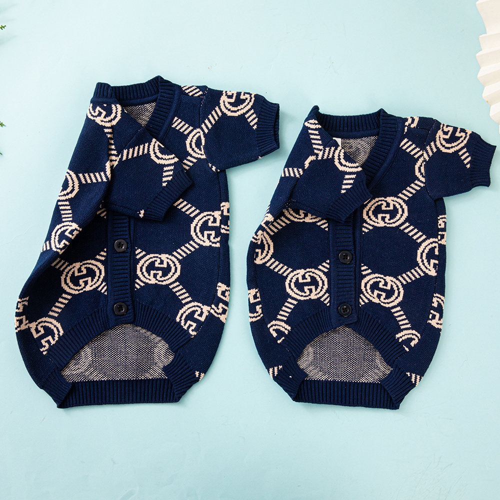 Luxury Puppy Navy GGcci Monogram Sweater