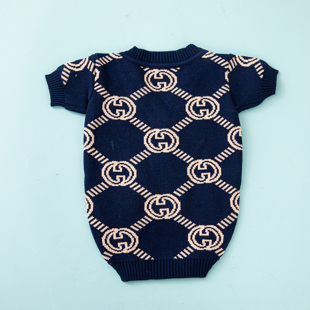 Luxury Puppy Navy GGcci Monogram Sweater