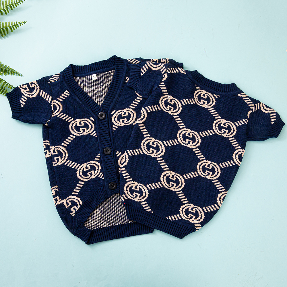 Luxury Puppy Navy GGcci Monogram Sweater