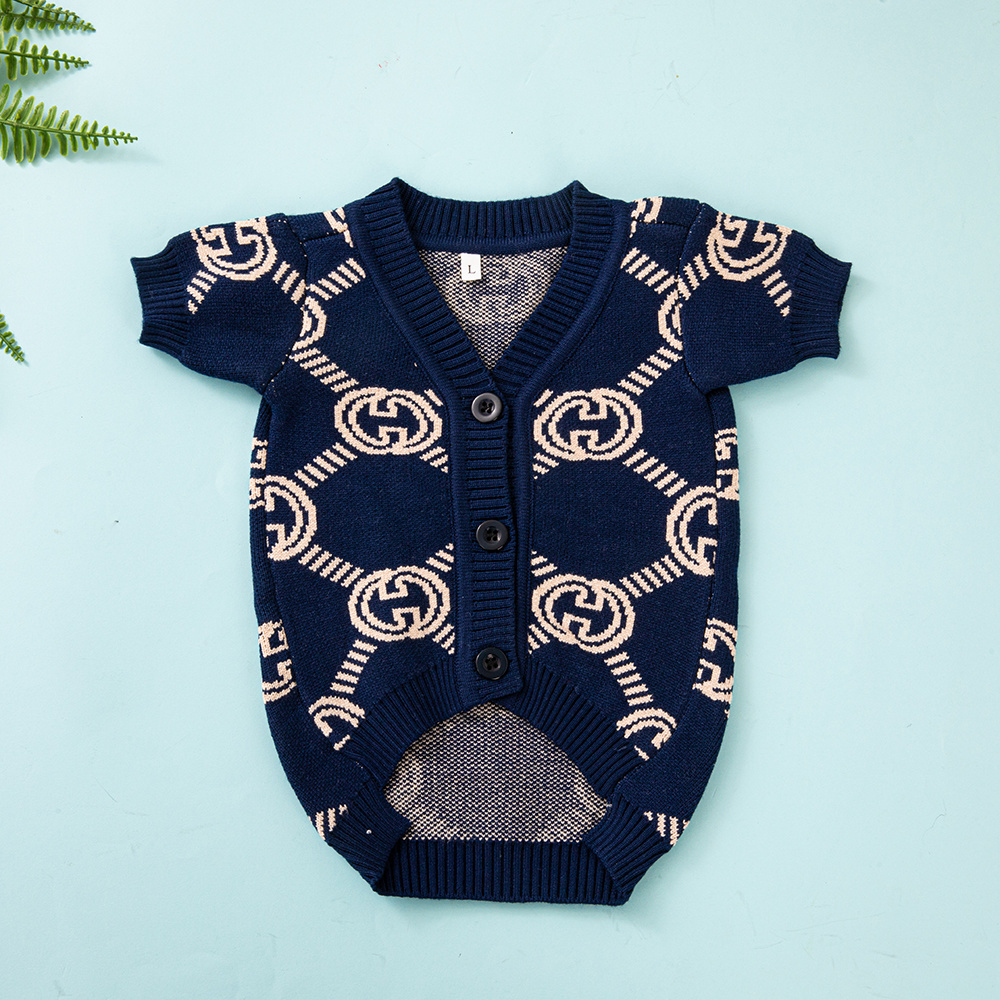 Luxury Puppy Navy GGcci Monogram Sweater
