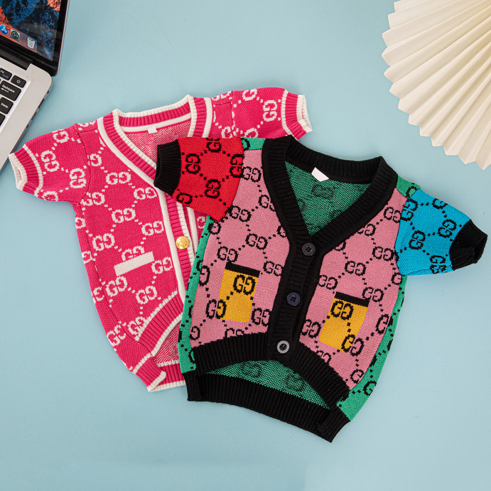 Fashion-Forward Pet Cardigans: GG Monogram & Color-Block GG