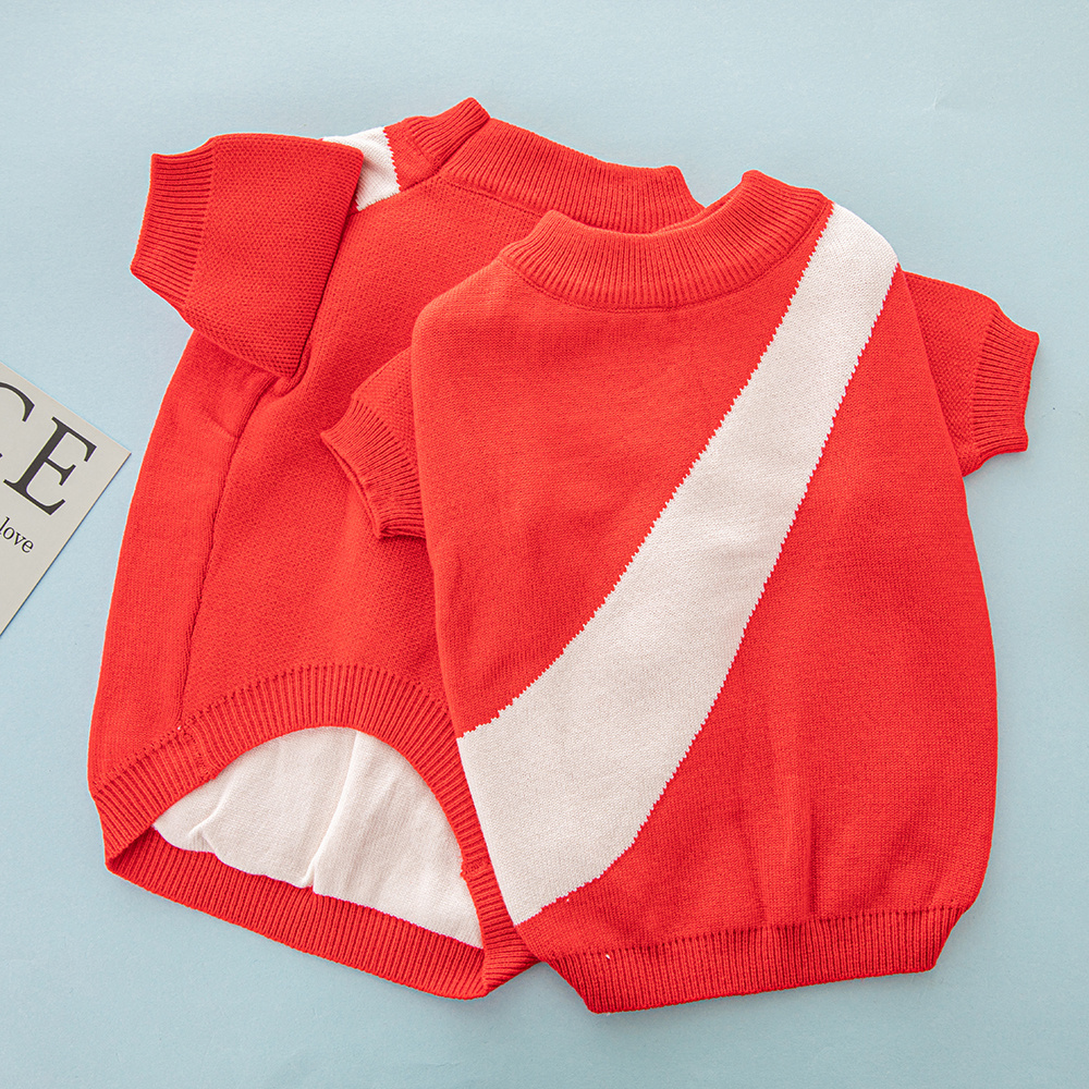 Color-Block NNKE Knit Short-Sleeve Pet Sweaters in Multiple Vibrant Hues