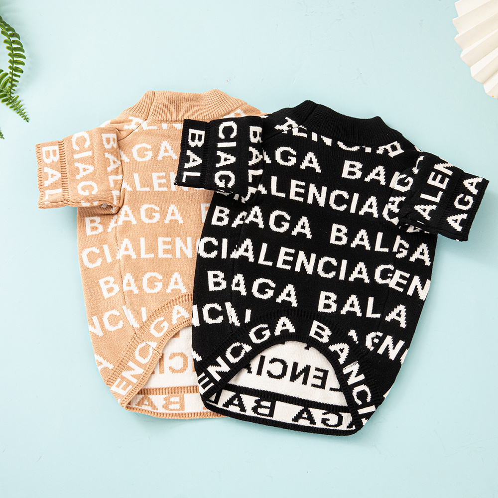 BA Pet Knit Sweater - Trendy Letter Print Apparel for Dogs